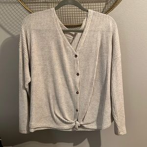 Cream sweater blouse